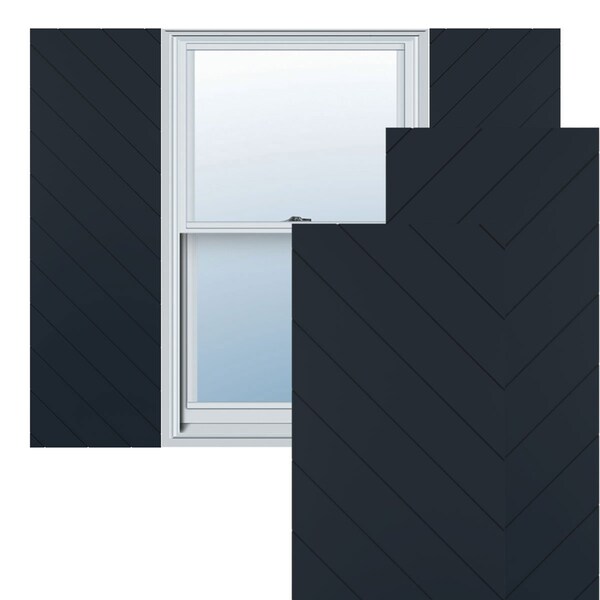 Ekena Millwork 15"W x 76"H True Fit PVC Diagonal Slat Modern Style Fixed Mount Shutters, Starless Night BluePair) TFP001DG15X076OB - main